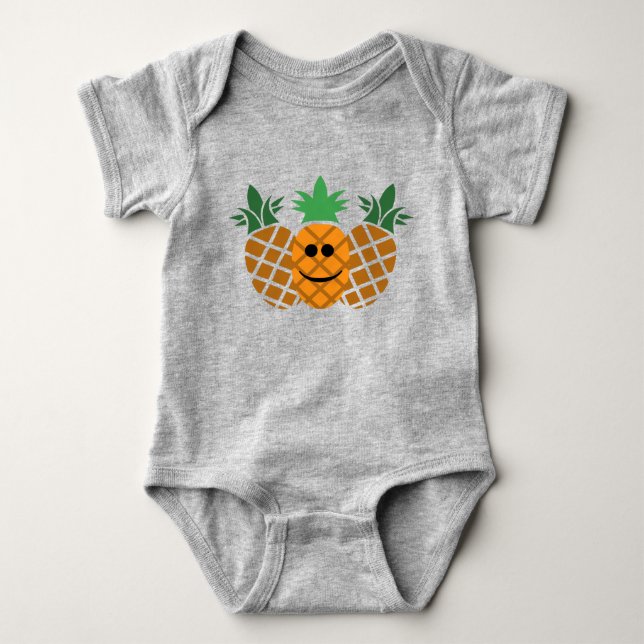 Lycklig-ananasdesign - Baby Jersey Bodykostym T Shirt (Framsida)