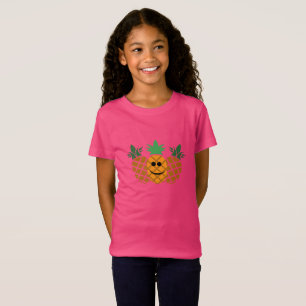 Lycklig ananasdesign - flickor bötfäller Jersey T Shirt