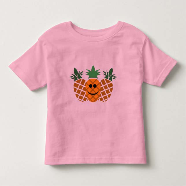 Lycklig-ananasdesign - Småbarn Bra Jersey T-Shi T Shirt (Framsida)