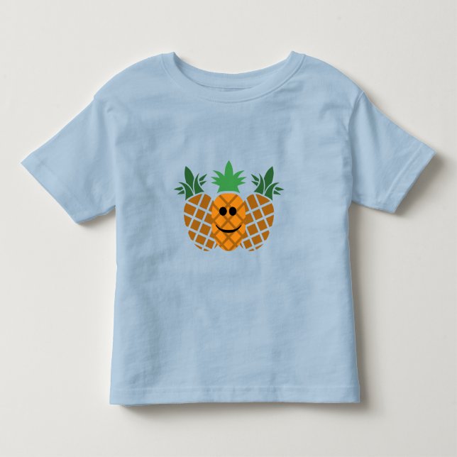 Lycklig-ananasdesign - Småbarn Bra Jersey T-Shi T Shirt (Framsida)