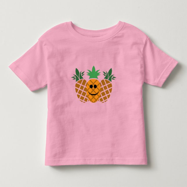 Lycklig-ananasdesign - Småbarn Bra Jersey T-Shi T Shirt (Framsida)