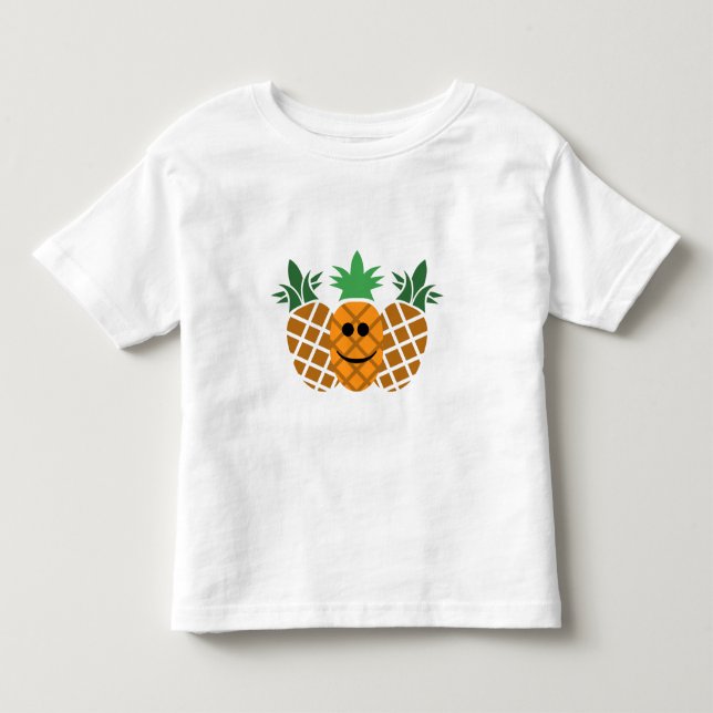 Lycklig-ananasdesign - Småbarn Bra Jersey T-Shi T Shirt (Framsida)