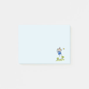 Lycklig Angel Fairy Jumping and Dancing Outside Post-it Block