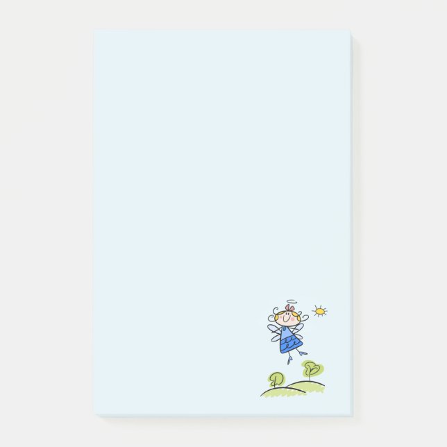 Lycklig Angel Fairy Jumping and Dancing Outside Post-it Block (Framsida)