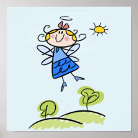 Lycklig Angel Fairy Jumping and Dancing Outside