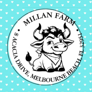 Lycklig Angus Bulltema Självfärgande Stämpel