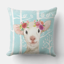 Lycklig Animal with Flowers in Blue Forest Sheep