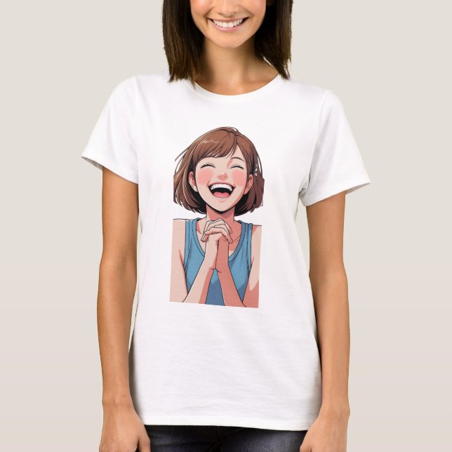 Lycklig Anime Aesthetic Vector Tee (Framsida)
