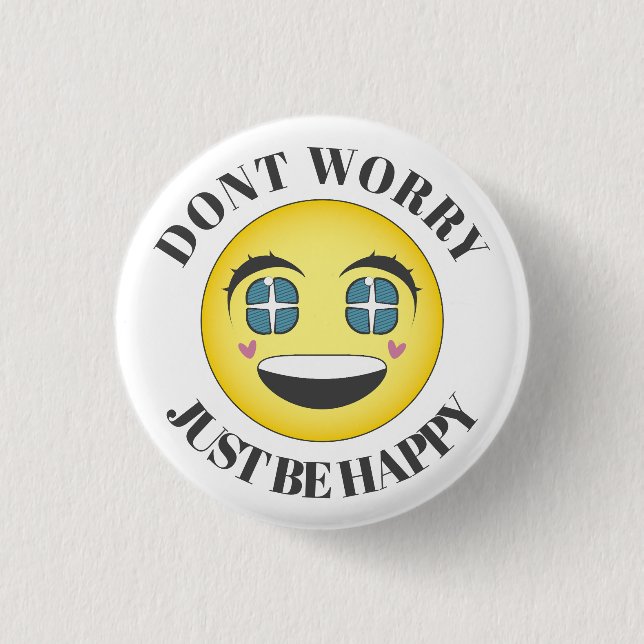 Lycklig anime ansikte knapp (Framsida)