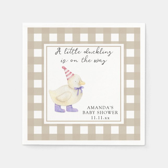 Lycklig anka baby shower pappersservett (Framsidan)