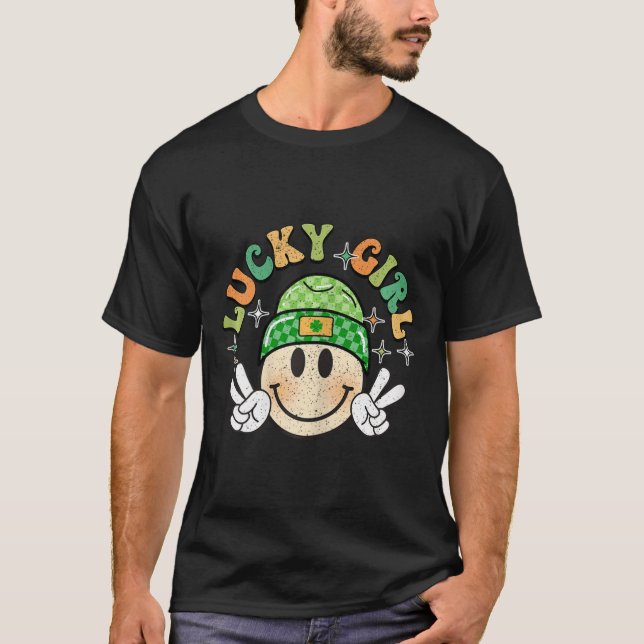 Lycklig anka rolig St Patricks Day  T Shirt (Framsida)