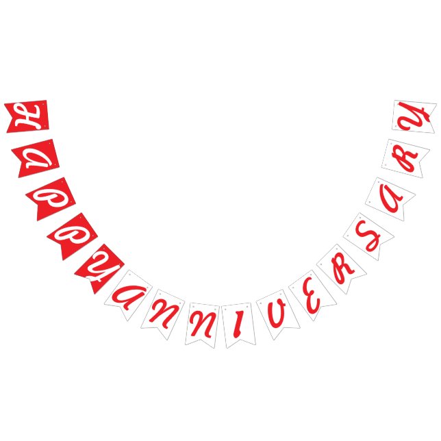 LYCKLIG ANNIVERSARY, RED + White Vimplar (Alla)