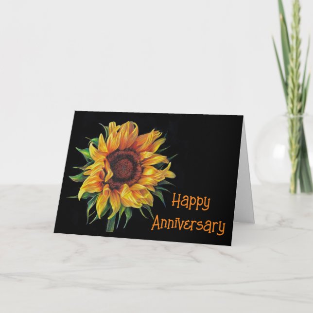 LYCKLIG **ANNIVERSARY* SUNFLOWER STIL KORT (Framsida)