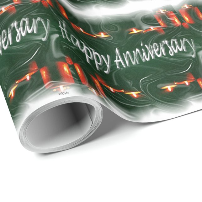 Lycklig Anniversay Candles Presentpapper (Rullad Hörn)