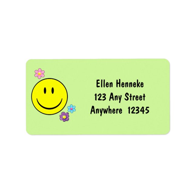 Lycklig Ansikte Adressetikett (Framsidan)