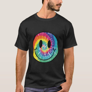 Lycklig Ansikte Aesthetic Tie Dye Smile Ansikte T Shirt