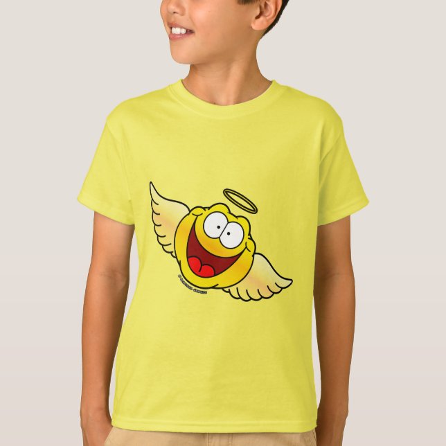 Lycklig Ansikte Angel T Shirt (Framsida)