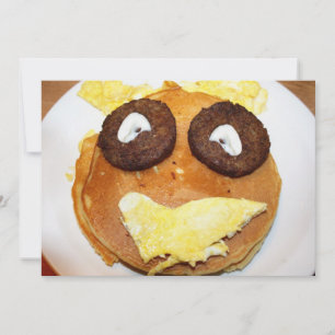 Lycklig Ansikte Breakfast Inbjudningar