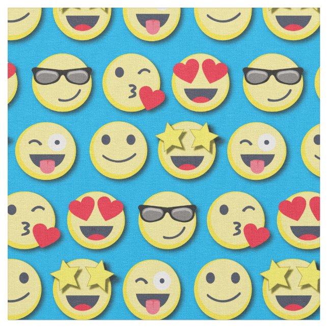 Lycklig Ansikte Cute Smiles Tyg (Närbild)
