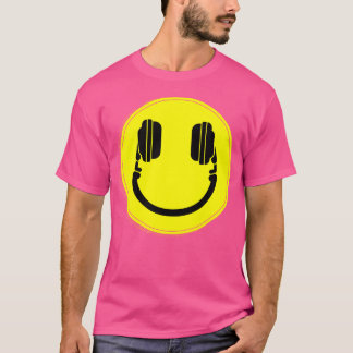 Lycklig Ansikte Dj-hörlurarna Edm Music T Shirt