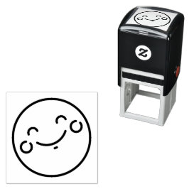 Lycklig Ansikte Emoticon Self-Inking Frimärke Självfärgande Stämpel