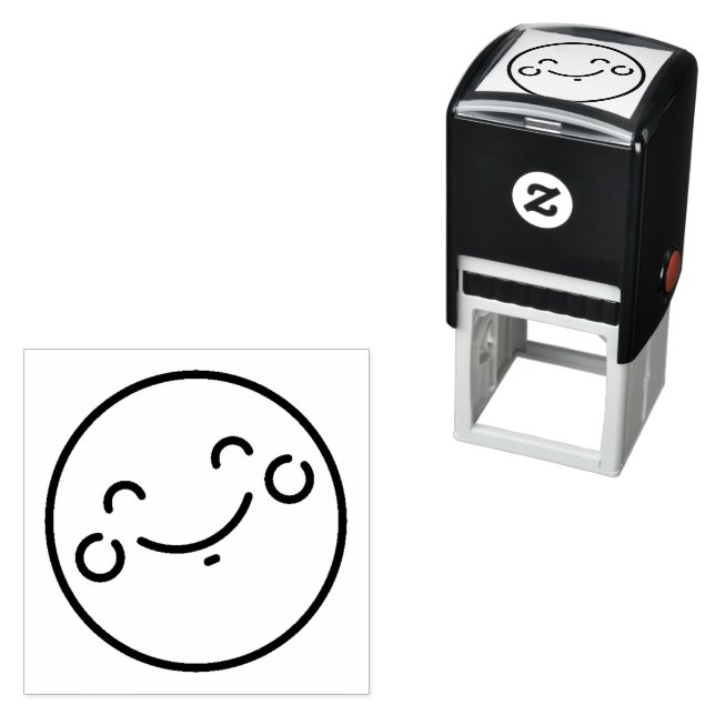 Lycklig Ansikte Emoticon Self-Inking Frimärke Självfärgande Stämpel (In Situ)