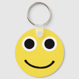 Lycklig Ansikte Gult Smiling Emoticon Emoji Nyckelring