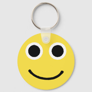Lycklig Ansikte Gult Smiling Emoticon Emoji Nyckelring
