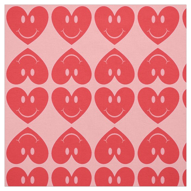 Lycklig Ansikte Heart Tyg (Provkarta)