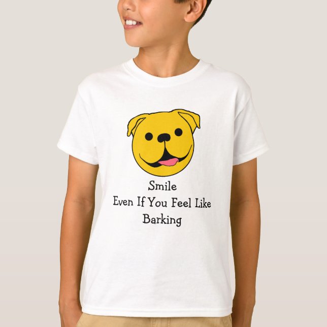 Lycklig Ansikte Hund T-shirt (Framsida)
