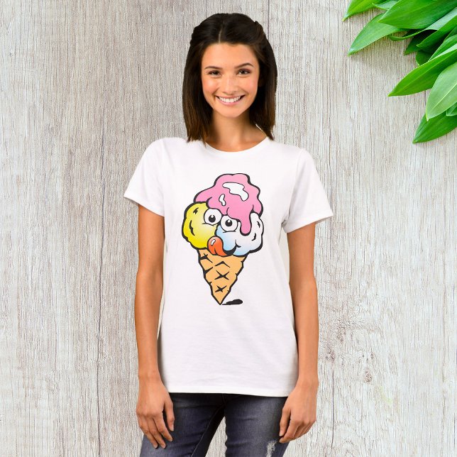 Lycklig Ansikte Ice Cream T Shirt (Skapare uppladdad)