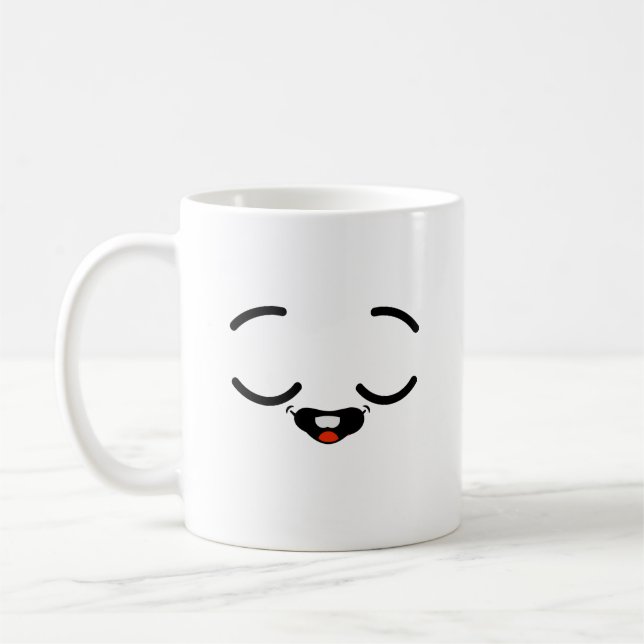 lycklig ansikte kaffemugg (Vänster)