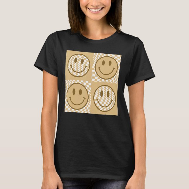 Lycklig Ansikte-kontrollerad medlem i Mönster sjöm T Shirt (Framsida)