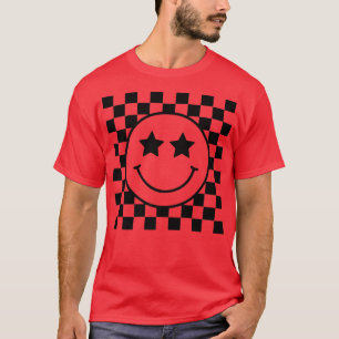 Lycklig Ansikte kontrollerade färgen Smile Ansikte T Shirt