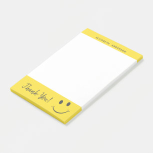 Lycklig Ansikte ler Tack Lägg till Namn Post-it Block