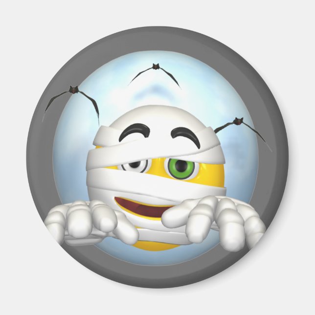 Lycklig Ansikte Mummy Magnet (Framsidan)