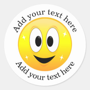 Lycklig Ansikte Personlig Runt Klistermärke