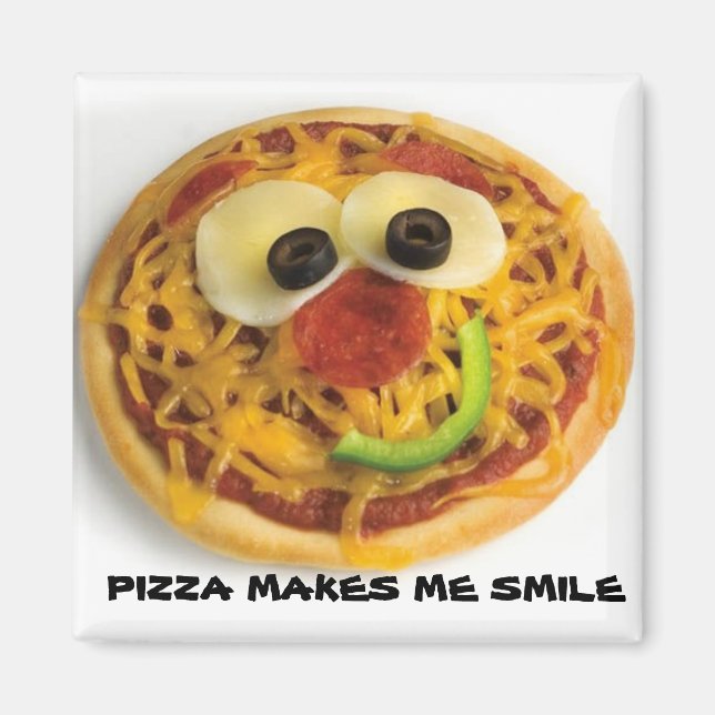 Lycklig Ansikte Pizza Magnet (Framsidan)