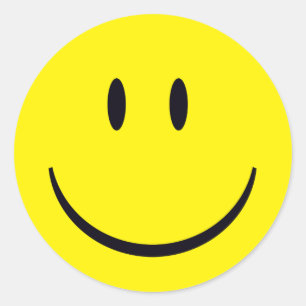Lycklig Ansikte Runt Klistermärke