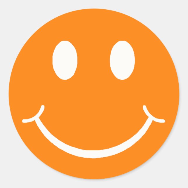 Lycklig Ansikte Runt Klistermärke (Framsida)
