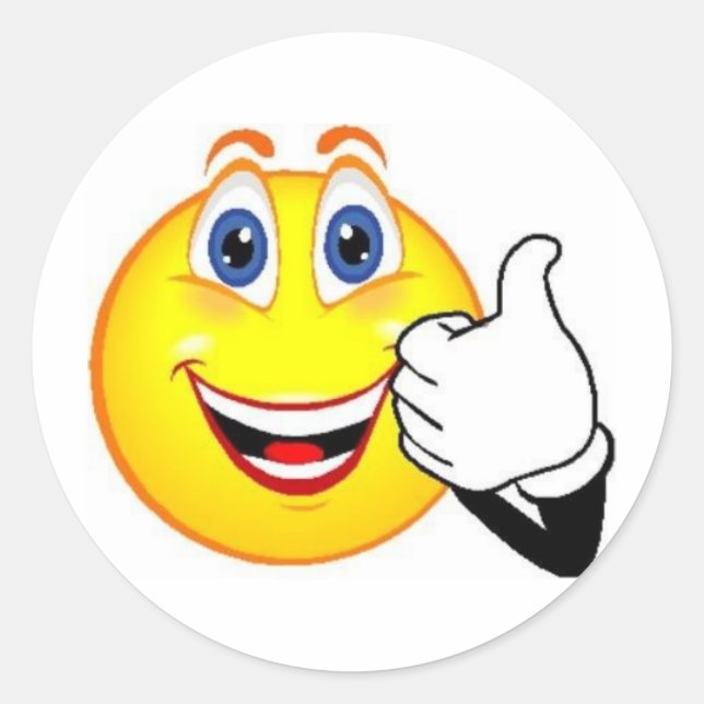 Lycklig Ansikte Runt Klistermärke (Framsida)