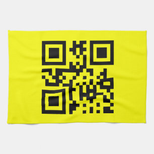 ☺ Lycklig Ansikte Smiling Emoji - QR-kod Kökshandduk