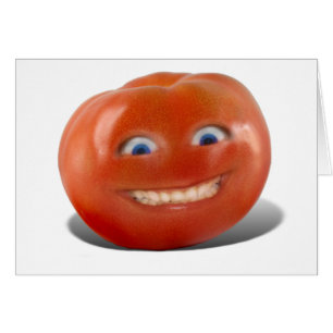 Lycklig Ansikte Smiling Tomato Hälsningskort