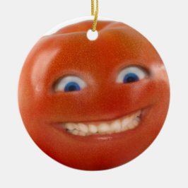 Lycklig Ansikte Smiling Tomato Julgransprydnad Keramik