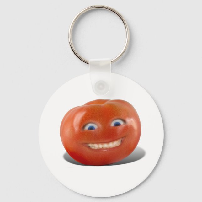 Lycklig Ansikte Smiling Tomato Nyckelring (Framsida)
