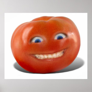 Lycklig Ansikte Smiling Tomato Poster