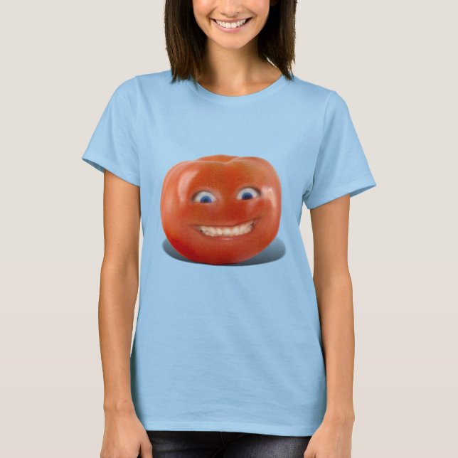 Lycklig Ansikte Smiling Tomato T-shirt (Framsida)