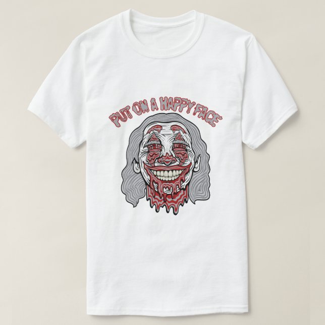 Lycklig Ansikte Villain Tee - leende med Mörk sida (Design framsida)