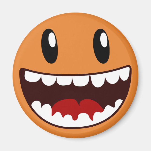 Lycklig Ansikte Wide Mouth Magnet (Framsidan)