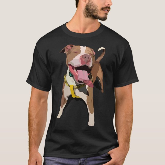 Lycklig Antagbar bull T Shirt (Framsida)